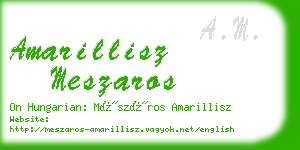 amarillisz meszaros business card